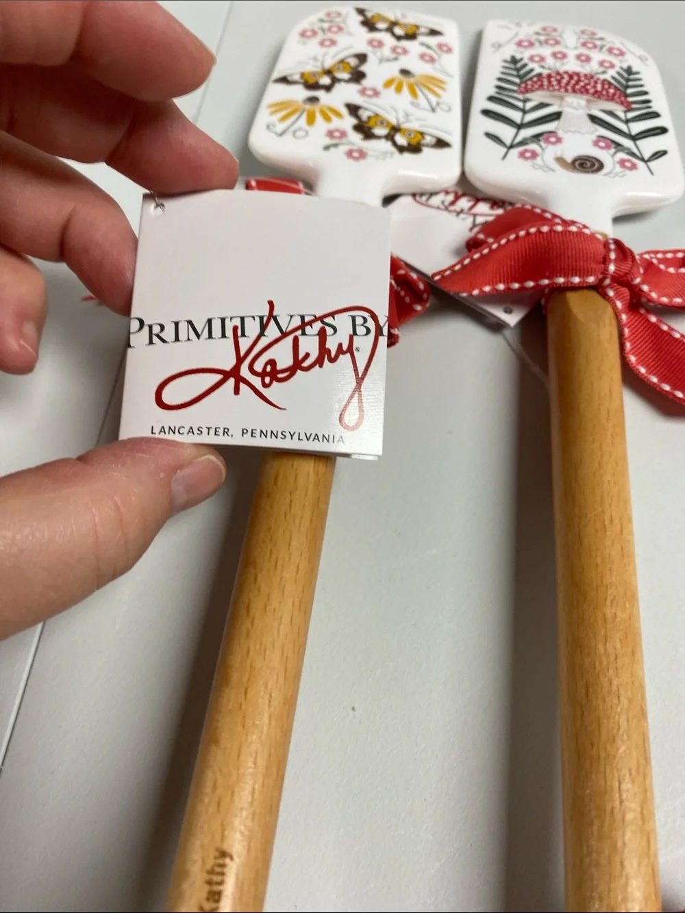 Primitives by Kathy Red & White Garden Motif Silicone Spatula Set